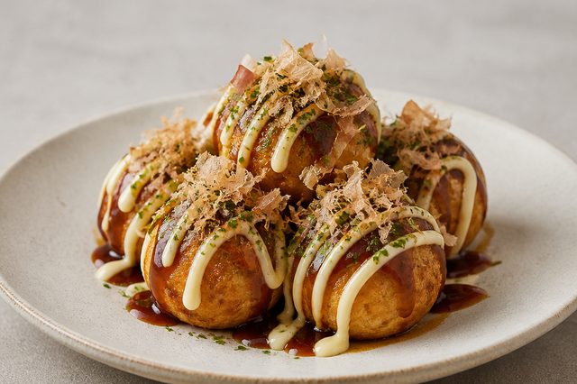 Takoyaki caseiro com polvo
