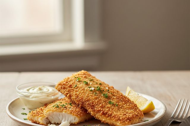 Tilápia à milanesa na frigideira