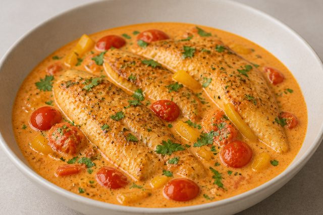Tilápia ao creme de moqueca