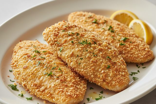 Tilápia crocante de forno com panko tostado