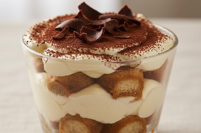 Tiramisu com mascarpone e creme fresco