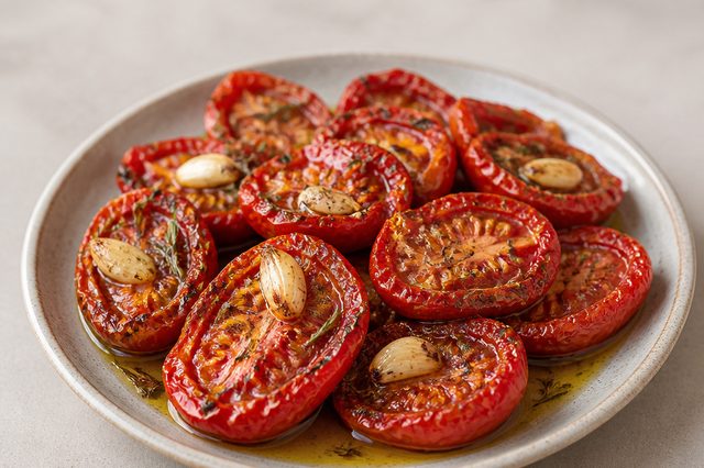 Tomates italianos confitados lentamente no forno
