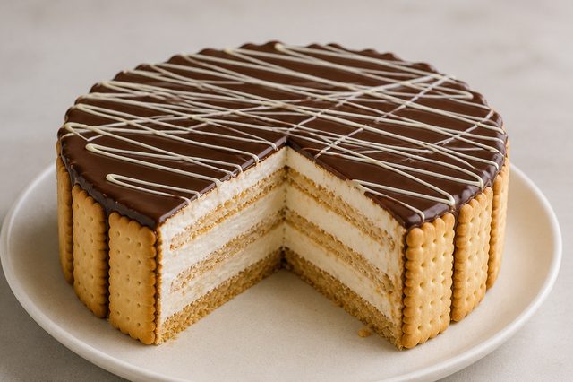 Torta alemã com creme fresco e gelatina