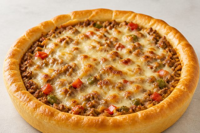 Torta árabe de carne com muçarela