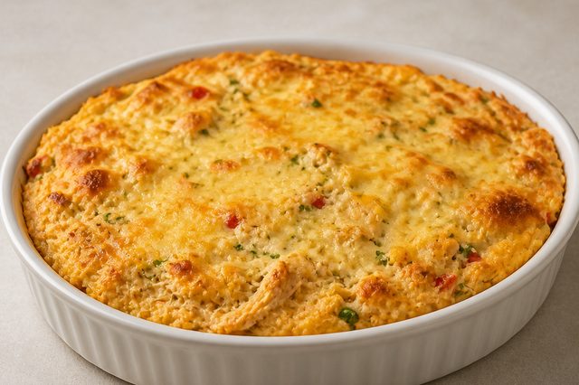 Torta cremosa de frango sem farinha de trigo