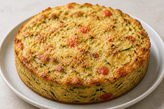 Torta de abobrinha com tomate e parmesão