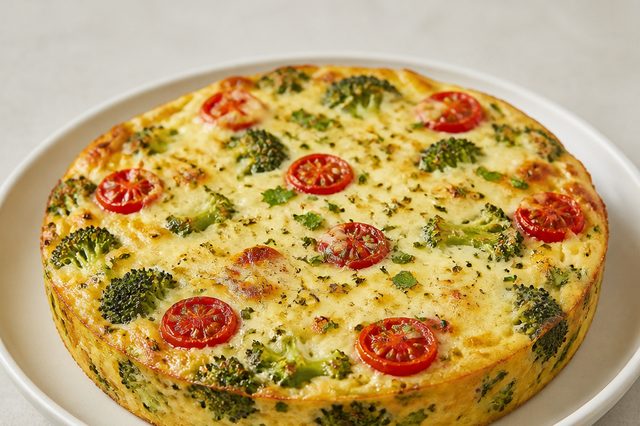 Torta de brócolis com tapioca e requeijão