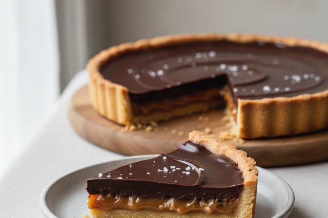 Torta de caramelo salgado e ganache