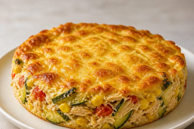 Torta de frango e abobrinha sem farinha
