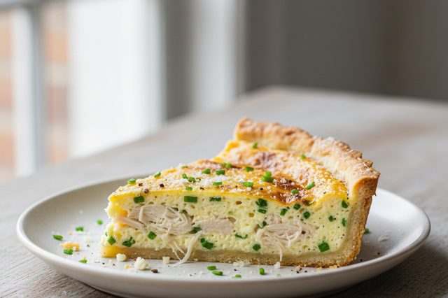 Torta de frango com cottage e ovos
