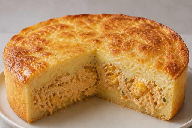 Torta de frango com massa de polvilho doce