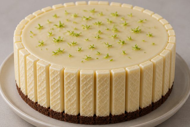 Torta de limão com Bis branco e ganache branca