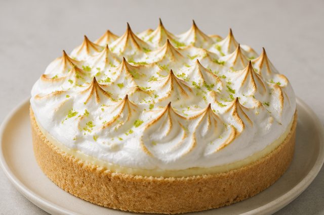 Torta de limão com mousse aerada e merengue
