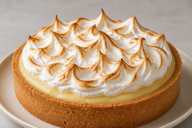 Torta de limão-siciliano com merengue italiano