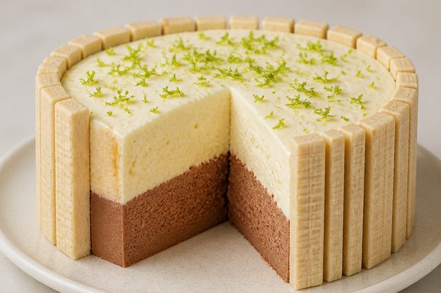 Torta de mousse de chocolate e limão com borda de Bis