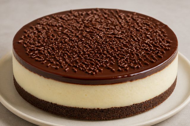 Torta de mousse de limão com chocolate branco e ganache escura