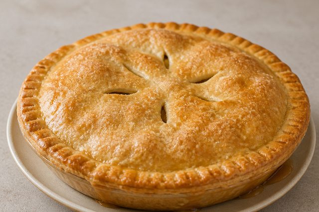 Torta fechada de maçã com massa amanteigada