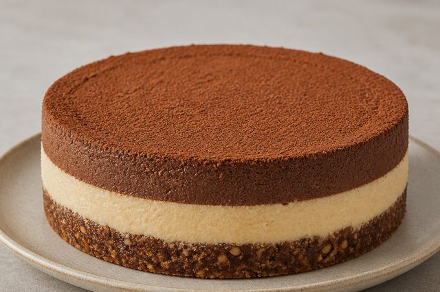Torta gelada de cacau, castanhas e especiarias