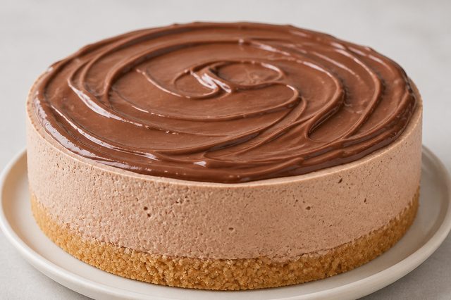 Torta gelada de cream cheese e creme de avelã