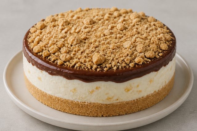 Torta gelada de sorvete com brigadeiro e paçoca