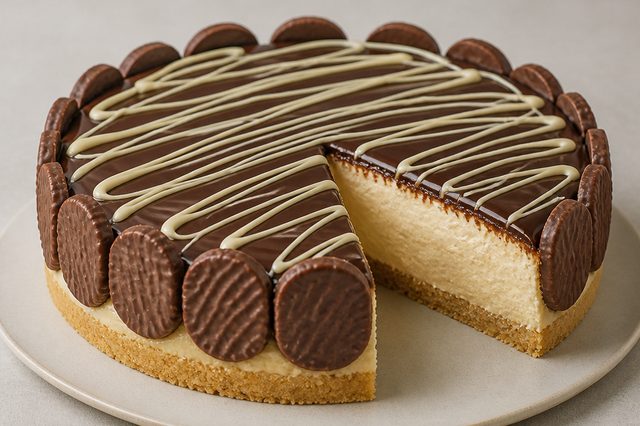Torta holandesa com creme aerado de brigadeiro de leite em pó