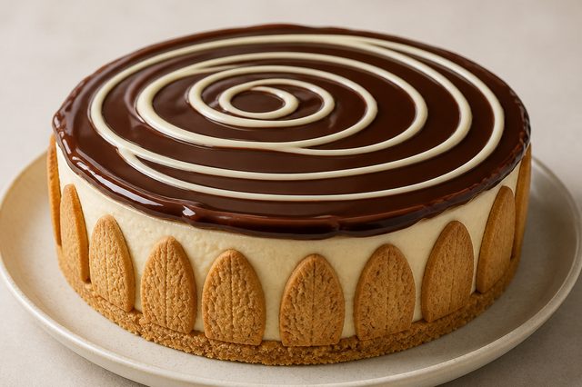 Torta holandesa com nata e creme de chocolate branco