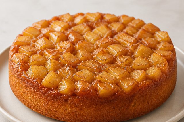 Torta invertida de maçã com massa fofinha