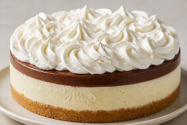 Torta trufada de limão com mousse, ganache e chantilly