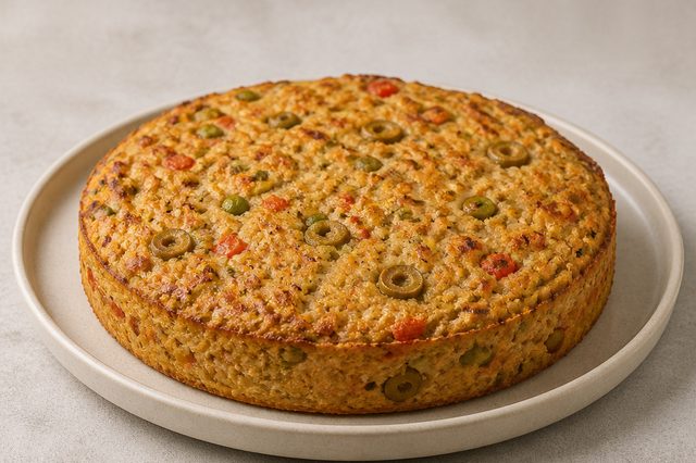 Torta vegana de arroz e aveia