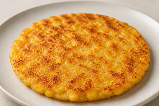 Tortilha de milho e parmesão na frigideira