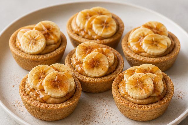 Tortinhas de banana com pasta de amendoim