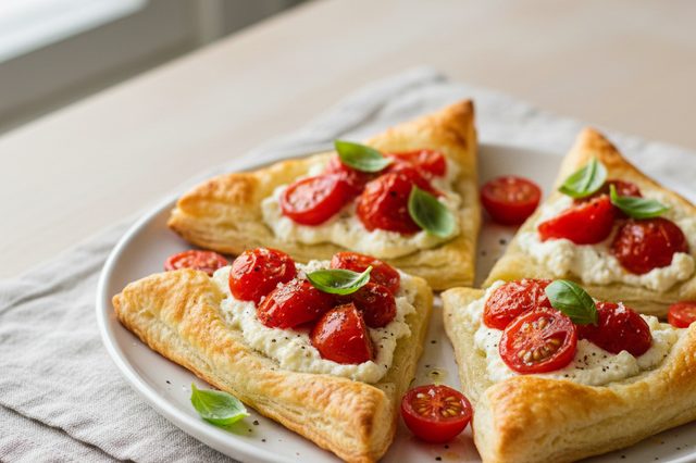 Tortinhas folhadas de tomate com ricota