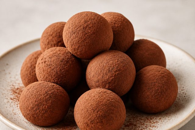 Trufas de chocolate vegano e abacate