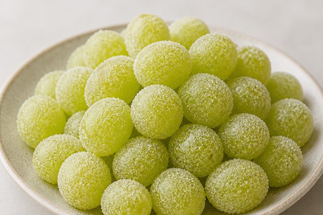 Uvas crocantes com cobertura de açúcar