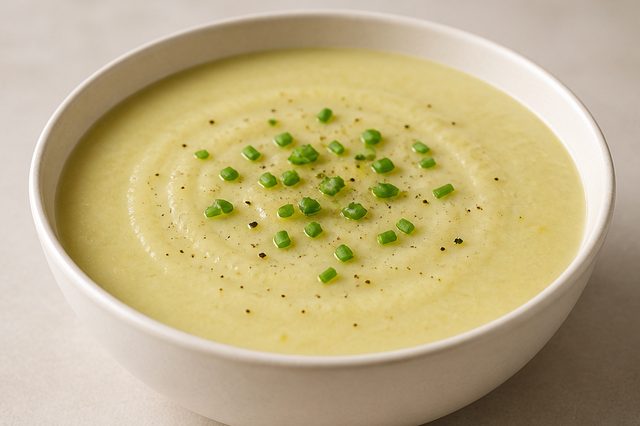 Vichyssoise de alho-poró e batata