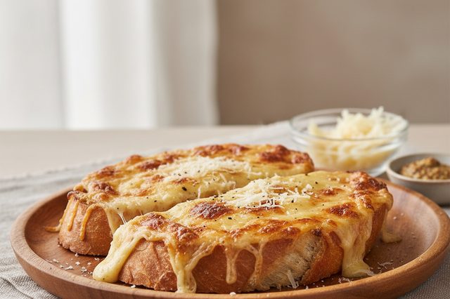 Welsh rarebit com gruyère e cerveja